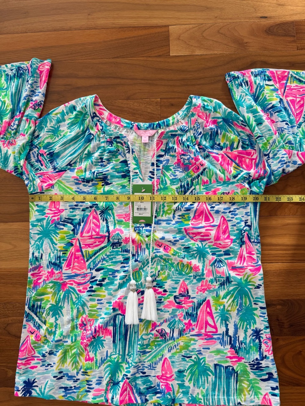 NWT Lilly Pulitzer Del Lago Tunic Top Salt In The Air Pink Blue Sailboat Size M - Picture 7 of 16